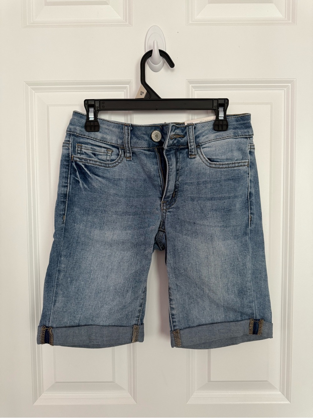 Kohl's Light Blue Denim Roll Cuff Bermuda Shorts